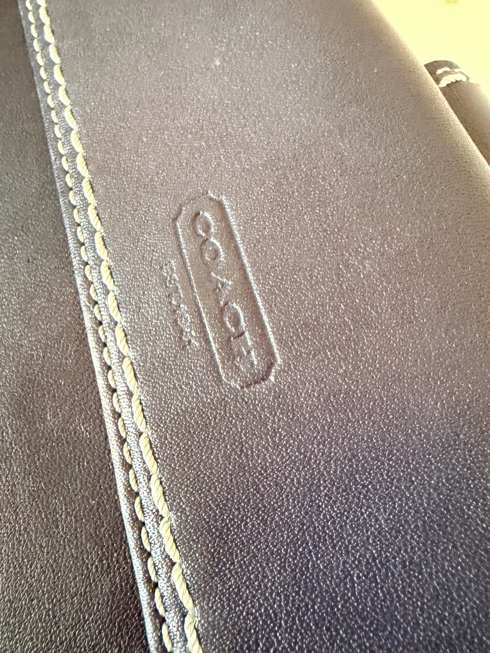Coach Navy Wallet White Stiching - Picture 4 of 11